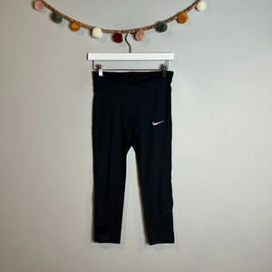 Nike Dri-Fit black logo cropped leggings
